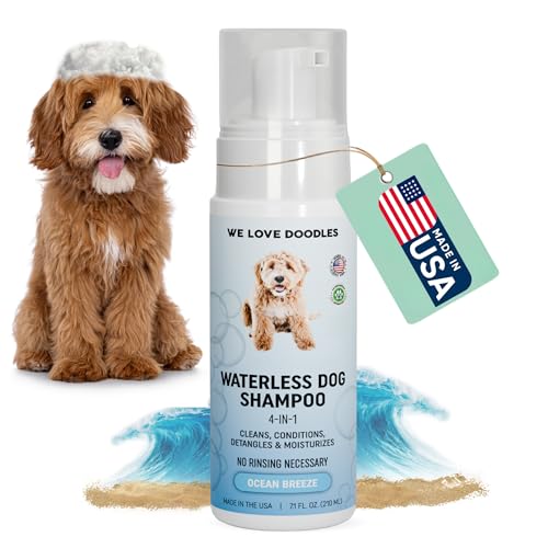 Waterless Dog Shampoo - Over 200+ Sprays Per Bottle - Cleans & Moisturizes Coat, No Rinse Dog Shampoo, Safe Foam Formula & Pet-Friendly Dog Deodorizing Spray, 7.1 oz (Ocean Breeze) [We Love Doodles] - image 8