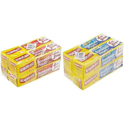 Koroplast Büyük Boy 80'li 4 Al 3 Öde Buzdolabı Poşeti (4 x 20 Adet) ve Koroplast Küçük Boy 160'lı 4 Al 3 Öde Buzdolabı Poşeti (4 x 40 Adet)