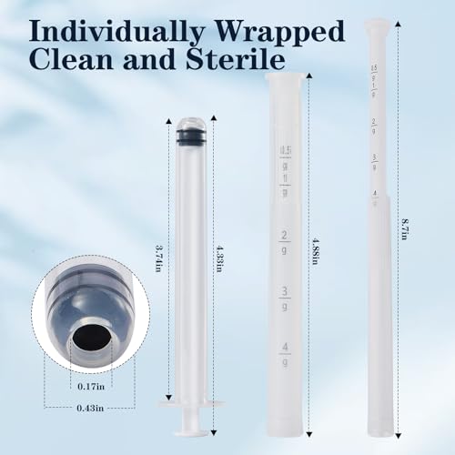 Image of 20 Pcs Disposable Vaginial Cream Applicator, with Dosage Markings Fit to Most Lub, Cream, or Gels