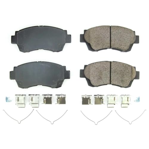 Image of PowerStop Front Brake Pads for Toyota Sienna 1998-03 - Z17 Ceramic Brake Pads with Installation Hardware, 17-476B