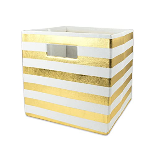 Panier doré 28cm en polyester DII Rayure pour rangement de maison
