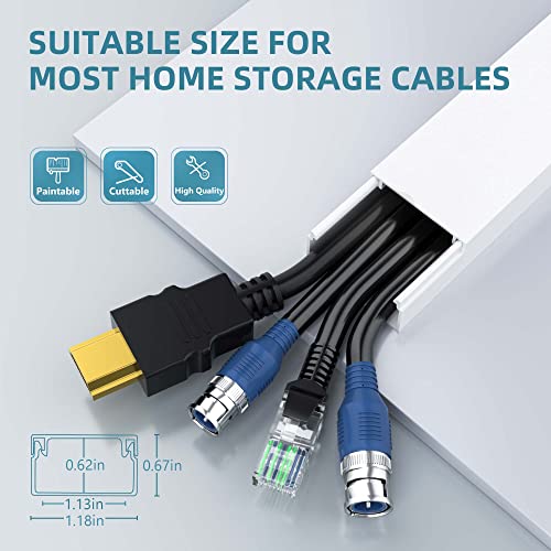 Delamu-157in-Cord-Hider-Cord-Cover-Wall-Cable-Management-Paintable-Wire-Cover-for-Cords-Cable-Hider-Raceway-Kit-Cable-Cover-Concealer-Wire-Hiders-for-TV-on-Wall-10-X-L157-W118-H06in-White