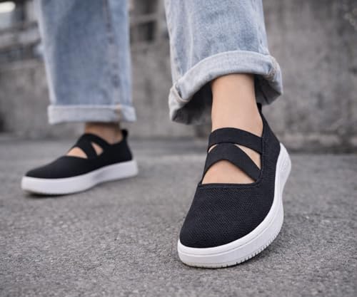 Image of Kraasa Ballet Flats Bellies for Women, Walking Flat Shoes for Woman, Lightweight Elastic Fit and Comfort, Ballerina for Ladies and Girls