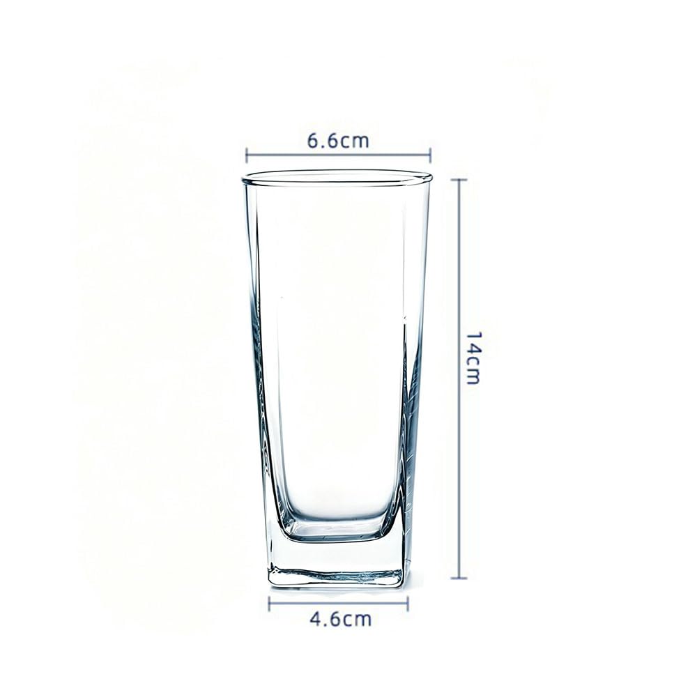 Kwadratowe szklanki do Highball 330 ml, przezroczyste, wysokie szklanki do picia, nowoczesne, do wody, koktajli, mojito i codziennego użytku