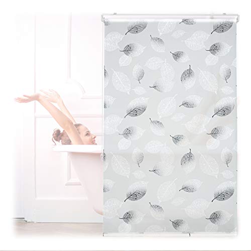 relaxdays Store de Baignoire, 100 x 240 cm, Rideau de Douche avec Chaine, Montage Flexible, Salle de Bain, Noir-Blanc