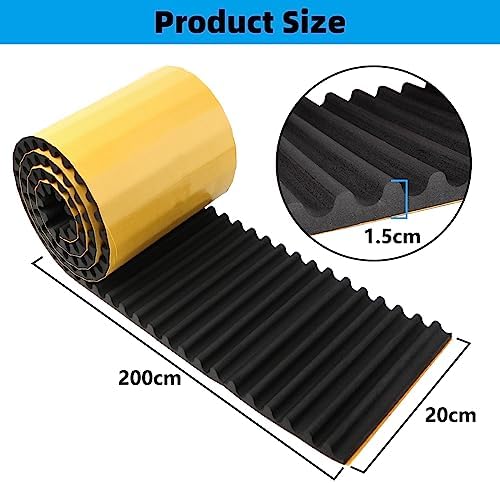 Spurtar Garage Car Door Protector Self-Adhesive Car Door Guards Ultra Thick Anti-Collision Wall Bumper Wavy-Mat, German Design 2019, Black 79 x 8 x 5/8 inches