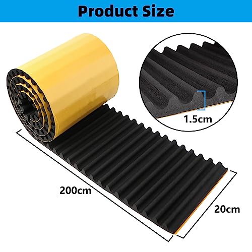 Spurtar Garage Wall Protector Self-Adhesive Car Door Guards Ultra Thick Anti-Collision Wall Bumper Wavy-Mat, German Design 2019, Black 79 x 8 x 5/8 inches