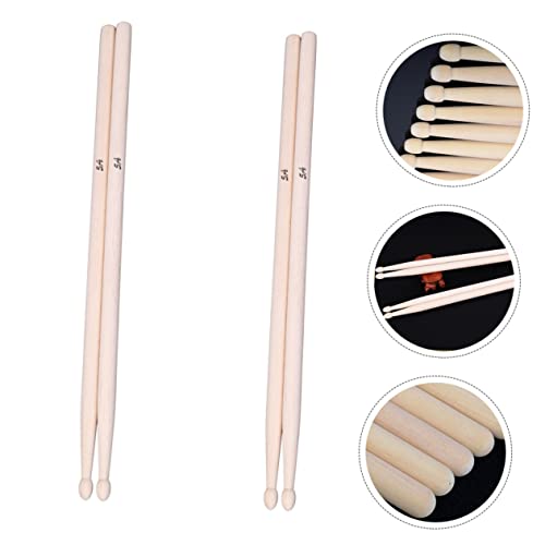 Baquetas de madera para batería 2 pares beige 41 cm miniatura 3
