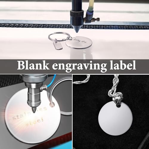 Dtoterul Edelstahl Anhänger Blanko 20 Stück Hundemarke Rohling Rund Gravur Edelstahl Rohlinge Dog Tags Schlüsselanhänger Beschriftbar Leere Anhänger Tags Diy Making Kit