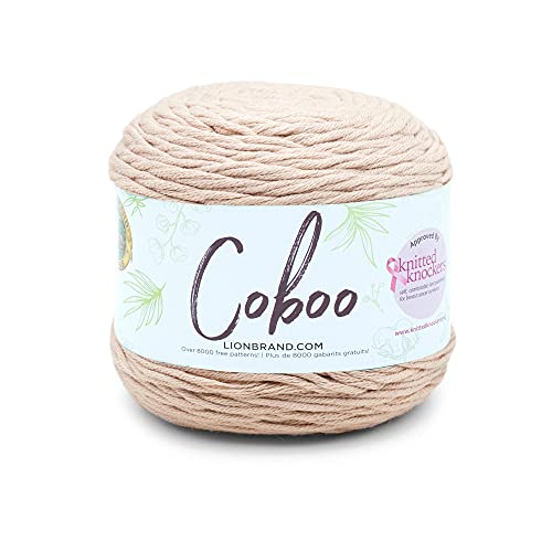 Image of Lion Brand Yarn, Coboo Cotton Blend Crochet Yarn, Tan, 1 Pack