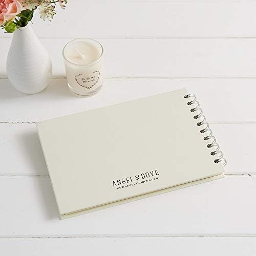 Angel & Dove Luxury A5 Ivory Memory Book for Funeral, Remembrance, Condolence, Celebration of Life