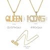 KRYMSON 2 Stück Hip-Hop-Halskette, Goldkette für Männer, Kette für Männer, große Goldkette, Rapper-Halskette, KING-Anhängerkette, QUEEN-Anhängerkette, perfekt für Karneval, Mottoparty #1