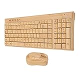 [Connexion et récepteur sans fil] Le clavier et la souris prennent en charge la connexion sans fil 2,4 GHz et sont équipés d'un récepteur USB situé dans l'espace batterie de la souris en bois pour une utilisation pratique.