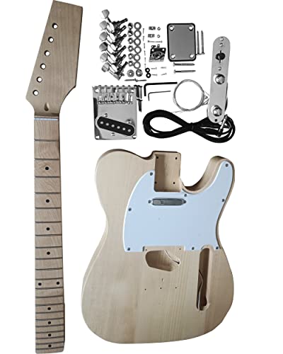 Hengyee Diy Electric Guitar Kits Tele Style Beginner Kits 6 String Right Handed With Basswood Body Hard Maple Neck Maple Fretboard Chrome Hardware Build Your Own Guitar #TOP16