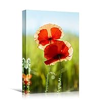 Canvas Wall Art Red Fields Bohemian Colorful Floral Group Multicolor Photography - 12x18 inches