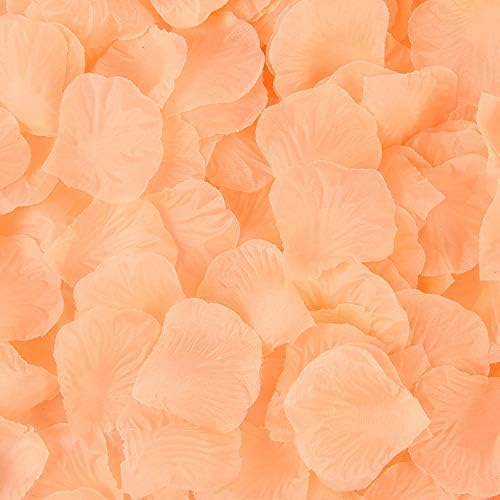 Sorive 3000 Pieces Dark Red Silk Rose Petals Artificial Flower Petals for Wedding Confetti Flower Girl Bridal Shower Hotel Home Party Valentine Day Flower Decoration (Peach)