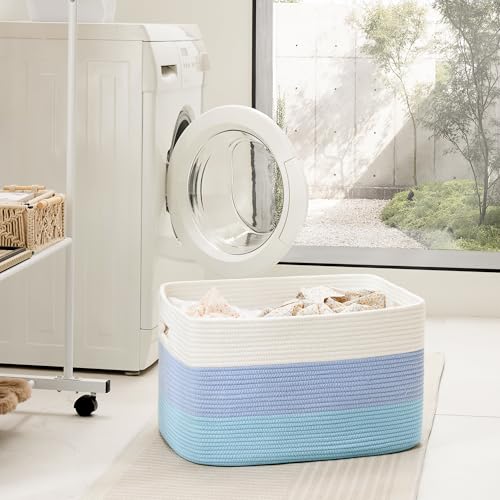 Artfeel Blanket Basket,Rectangle Woven Baskets for Storage,30L Laundry Basket for Decorative Nursery Blanket,Toys,Dirty Clothes and Magazine in Shelves,Baby Room,and Living Room by Artfeel - Image 3
