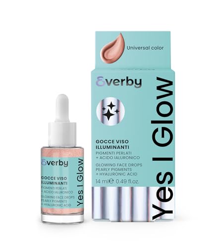 EVERBY | Yes I Glow - Siero Viso Miracle Glow 14ml, Gocce Viso Illuminanti con Pigmenti Perlati e Acido Ialuronico, Made in Italy