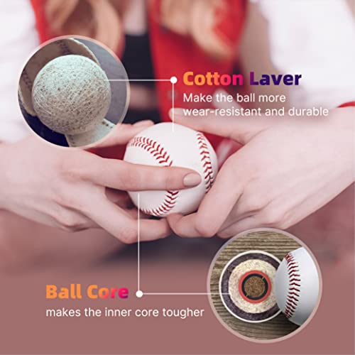 Baseballs Game Youthadult Practice Leather Baseball Pitching Machine Baseball Official League Recreational Baseball 9 Inch Unmarked Autographed Baseball Box Of 2 Balls, White #TOP5