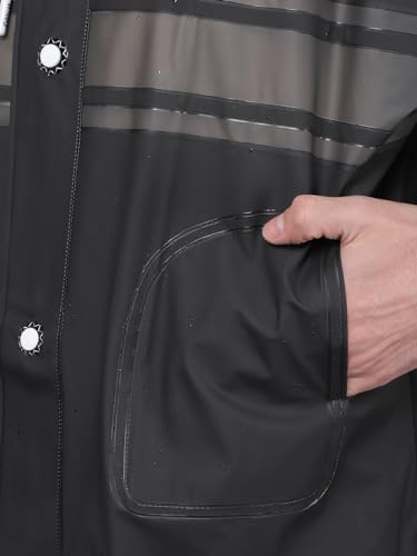 Image of Dollar Rainguard Men's PVC Full Sleeve Solid Raincoat Set With Adjustable Hood and Pocket
