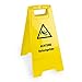 Produktbild SemyTop - Aufsteller Achtung Rutschgefahr in Gelb - Rutschgefahr Schild - Warnschild Rutschgefahr - 61 cm - 1 Aufsteller