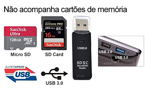 A3vsbr leitor adaptador de cartão de memória 2 em 1 Micro SD e SD Card usb 3.0 card reader integrado