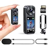 BOBLOV Mini Body Camera with 32GB Card, Thumb-Size Wearable Camera with Touch Screen & Rotating Lens, Magnetic Mount for Hands-Free Recording, Portable Action Camera for Work Travel Vlogging, W2
