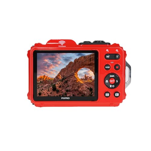 Image of Kodak PIXPRO WPZ2 Digital Camera (Red) | 16MP Sensor, 4X Optical Zoom, Waterproof Shockproof Design & Full HD Video | Great for Outdoor & Travel Photos (WPZ2-RD) + 32GB Card + Case + Cleaning Cloth