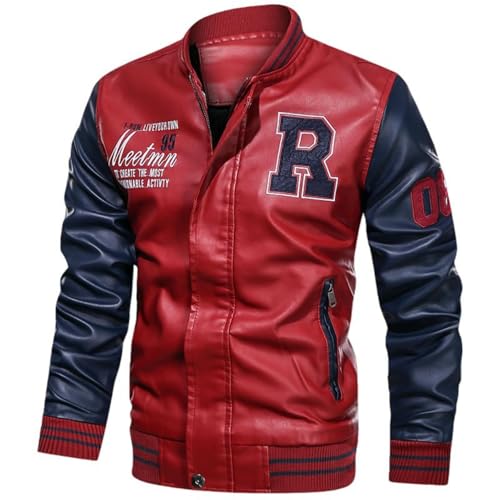 Veste en cuir synthétique homme pour affronter le vent frais de mi-saison avec style décontracté