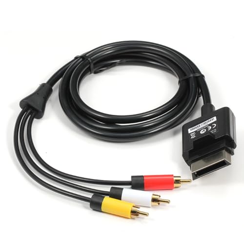 XENOCAM Cable AV para TV, cable ABS de 1,8 m, cable AV de audio y vídeo para Xbox 360 Slim de repuesto