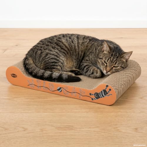 TRIXIE Katzen-Kratzpappe Wild Cat mit Katzenminze – 41 x 24 x 7 cm – Ansicht 2