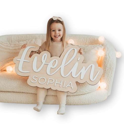 Baby Name Sign, Custom Nursery Name Sign, Wooden Kids Room Decor, Wall Decor