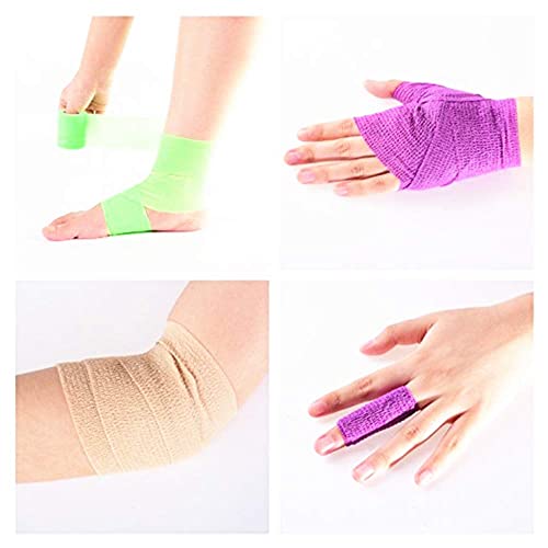 B&S Feel Self-Adhesive Elastic Wrap Bandage Tape(2 Inches X 5 Yards, Pack Of 12) (Assorted Color) #TOP4