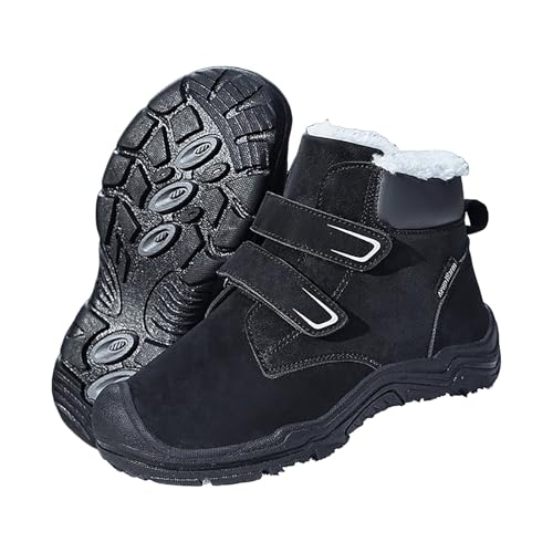 IWIHMIV Boys Girls Hiking Boots Outdoor Warm Non Slip Sneakers Casual Comfortable Winter Cotton Shoes for Kids2