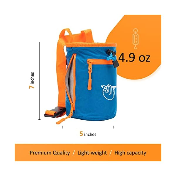 Chalk Bag for Rock Climbing, Climbing Chalk Bag for Bouldering with 2 Large Zipper Storage Pockets, Premium Gym Chalk Bag for Weightlifting, Great Gift and Rock Climbing Gear - Image 6
