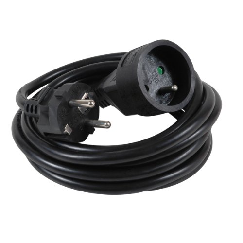 Debflex 335243 - Prolunga HO5VV-F 3G1,5, 3 m, colore: Nero