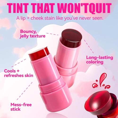 Image of Seven Seas Jelly Blush Tint | Moisturising | Long-Lasting Lip and Cheek Tint | Highly Pigmented | Smudgeproof | Jelly tint for Women and Girls (03-Cherry, 5G)