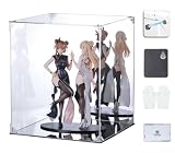 COOLTAKU フィギュアケース アクリル UVカット 台座ミラー 背面ミラー マグネット式 磁石付き 前扉 積み重ね強化 コレクションケース より堅固 組み立て式 アクリルケース ディスプレイケース 防汚れ 手袋 クリーニング クロス付き 内寸 (幅30×奥行30×高さ35cm, 台座ミラー＋背面ミラー)