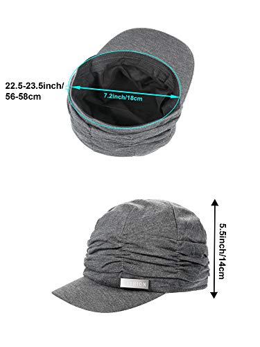 2 Pieces Women Newsboy Cabbie Cap Beret Hats Bamboo Baseball Cap Cotton Painter Visor Hats For Women (Black, Grey) #TOP1
