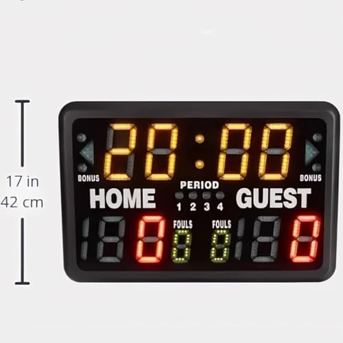 Tabellone segnapunti elettronico con telecomando, display a LED e allarme cicalino per giochi da tavolo, ideale per pallacanestro e punteggio di ping pong