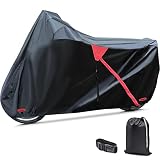Autolion Motorcycle Cover,Waterproof Zipper 420D Heavy Duty Outdoor Cover for All Seasons Windproof,