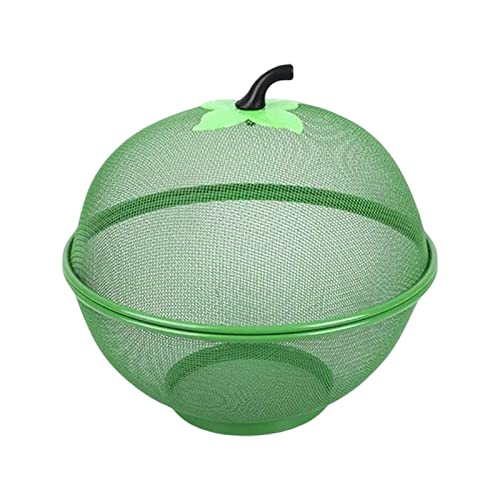Bothyi Fruit Basket with Lid Protective Countertop Table Organizer Metal Wire Fruit Basket for Fruit Display Stand Home Decor Kitchen Counter, green