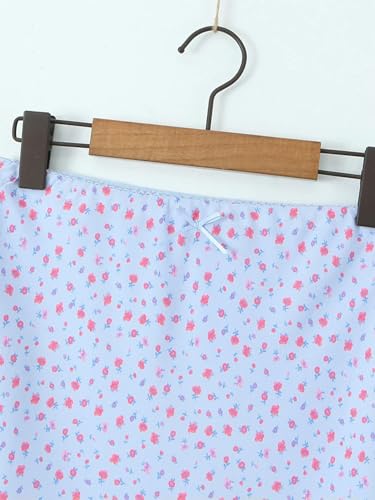 New Fashionable Sweet Floral Chiffon Skirt Cute Bow Chic Elastic mid-Waist Knee-Length skirt-as1- Asian Size-M3