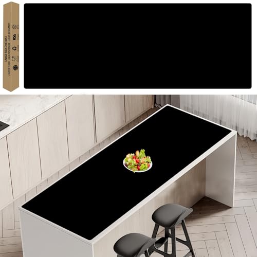 Image of Extra Large Silicone Mat 78.7''x23.6''(200cmx60cm), Large Silicone Mats for Kitchen Counter, Multipurpose Heat Resistant Mat, Waterproof Placemat for Countertop Protector, Black