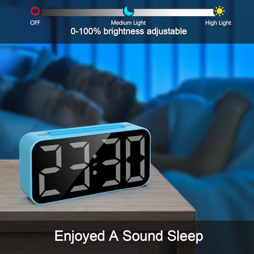 Image of Topski Loud Alarm Clocks for Bedrooms Heavy Sleepers, Digital Clock with Night Light, Large Display, Dual Alarm, Snooze, Dimmable Bedside Alarm Clock for Kids Teens Boys Girls