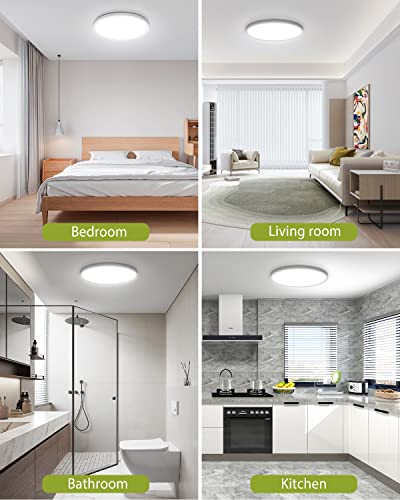 image for hepside 2PACK Flush Mount LED Ceiling Light Fixture White, 12Inch 28Wa