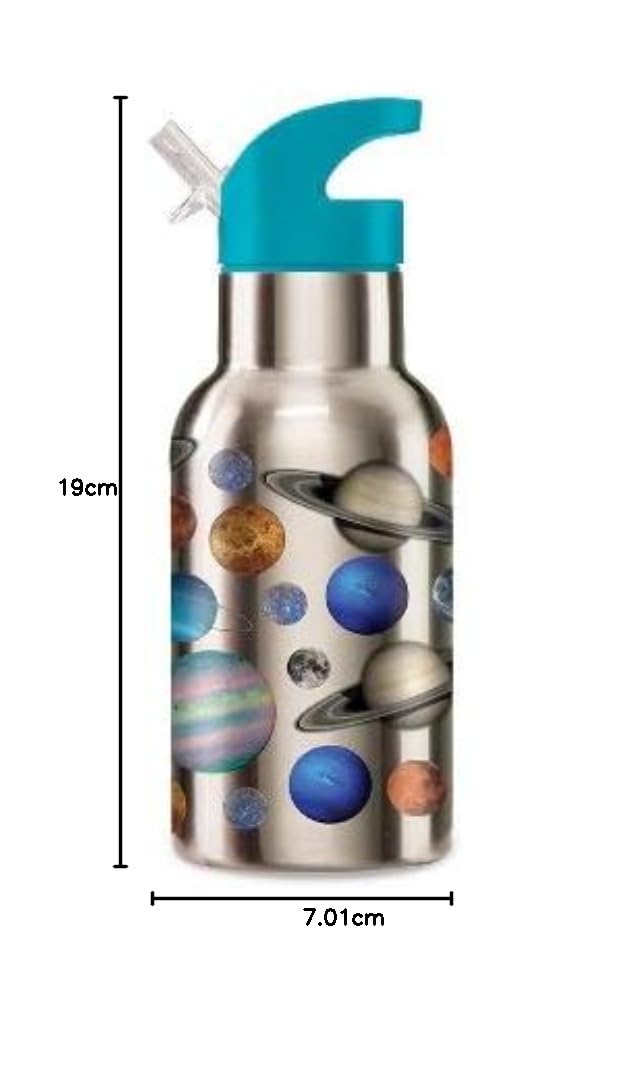 Crocodile Creek - Gourde enfant inox 350ml - Le système solaire - Étanche, solide et écologique - Hydratation quotidienne école et voyages - Dès 3 ans