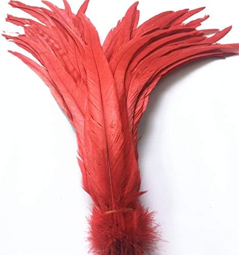 Zamihalaa 50Pcs/Lot Rooster Feather 40-45cm 16-18" Rooster Coque Tail Feathers for Crafts Natural Wedding Decoration Assesoires