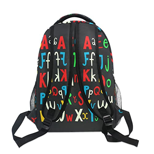 AUUXVA Rainbow Alphabet Kids Backpack for Boys Girls,Letter Education 16 Inch School Backpack for Elementary Preschool Kindergarten Bookbags for Teens Children Women Men College Travel Bag4