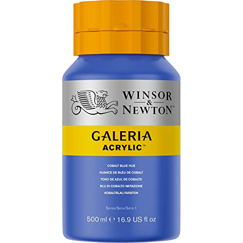 Image of Winsor & Newton Galeria Acrylic Colour - Jar of 500 ML - Cobalt Blue Hue (179) - Highly Pigmented Lightfast Artists' Acrylic Paints for Canvas, Wood, Fabric & Paper - More Colours Available